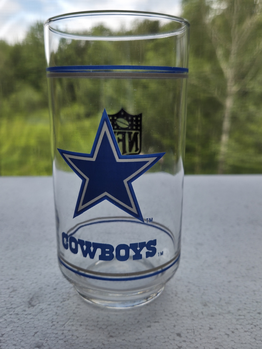Vintage 1988 Mobil Gas NFL Dallas Cowboys Collectible Tumbler Glass 14oz
